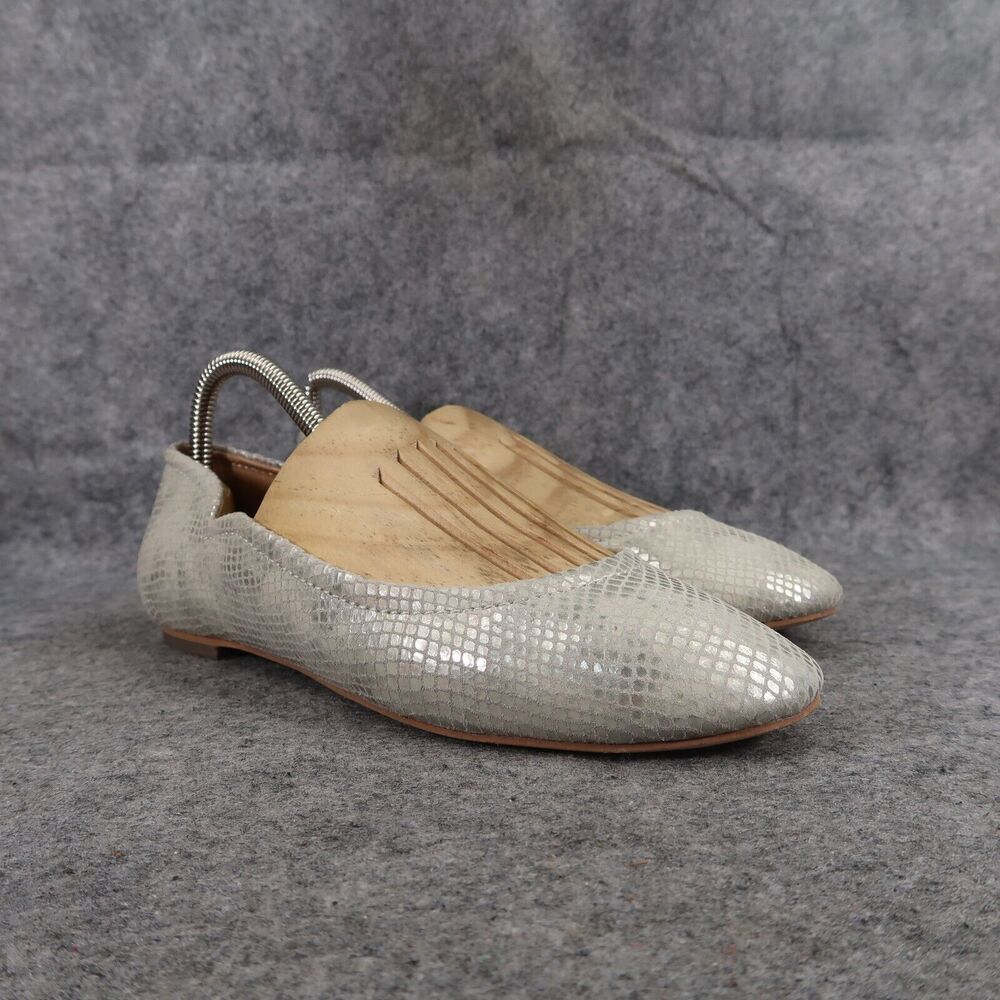 Corso Como Shoes Womens 7 Ballet Flats Fashion Leather Classic Callie Metallic